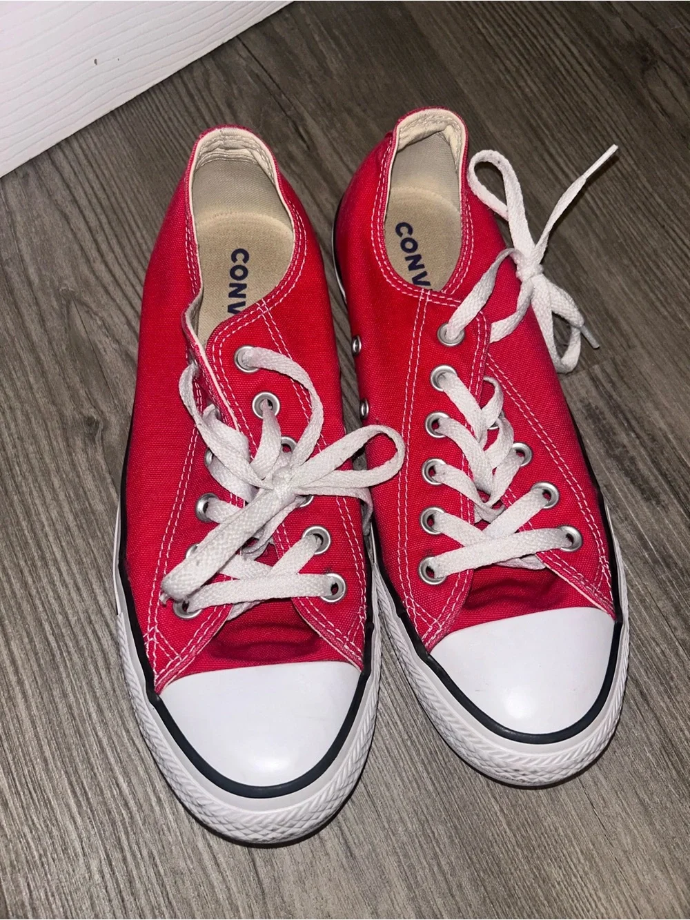 Converse Red Low Top Canvas Sneakers